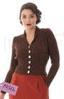 1950s Shawl Collar Cardigan - Chocolate