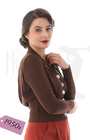 1950s Shawl Collar Cardigan - Chocolate