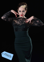 1960s Bardot Dress - Dark Emerald