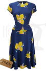 40s Ingrid Dress - Gold Leaf