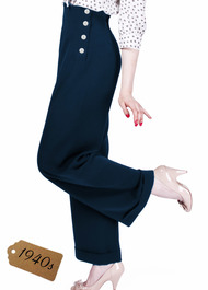 1940s Swing Trousers - Navy