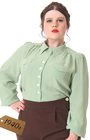 40s Sweetheart Blouse - Pistachio
