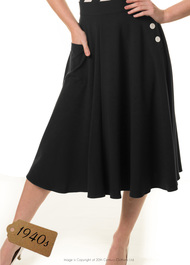 40s Whirlaway Skirt - Black