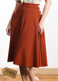 40s Whirlaway Skirt - Rust