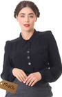40s Sweetheart Blouse - Black