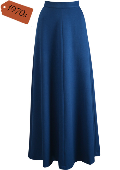 70s Maxi Skirt - Cobalt Blue