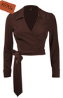 70s Wrap Top - Brown