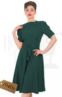1940s Stanwyck Dress - Bottle Green