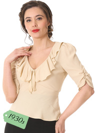 30s Frill Blouse - Antique