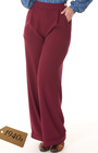 40s Hepburn Pleated Trousers - Berry