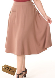 40s Whirlaway Skirt - Warm Taupe