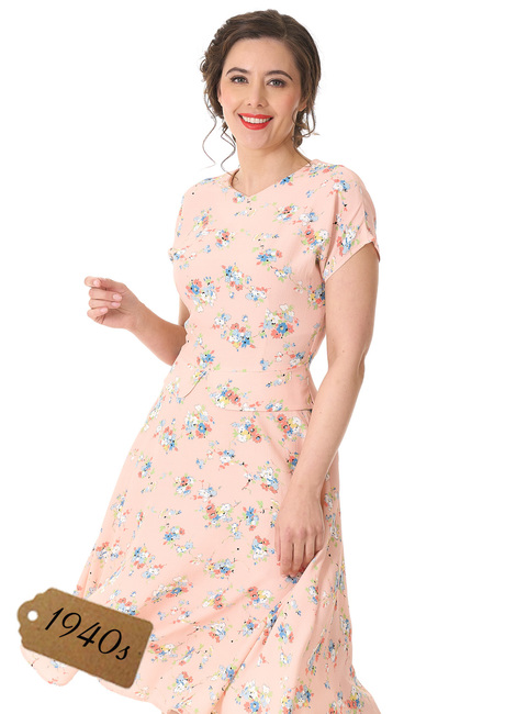 40s Ingrid Dress - Bliss Print