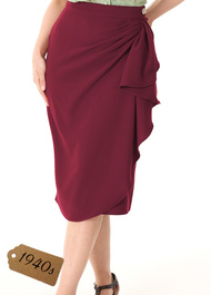 40s Waterfall Skirt - Berry