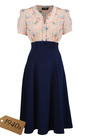 40s Martha Tea Dress - Bliss Print