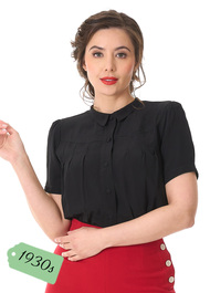 1930s Bonnie Blouse - Black
