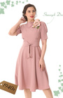 1940s Stanwyck Dress - Blush