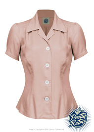 Pretty 40s Blouse - Blush Pink