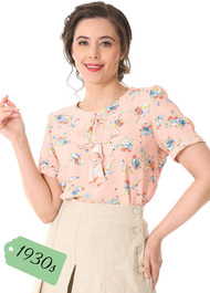 30s Flounce Blouse - Bliss Print