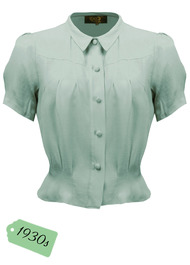1930s Bonnie Blouse - Duck Egg