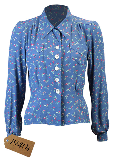 40s Sweetheart Blouse - Leaf