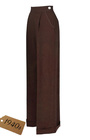 40s Hepburn Pleated Trousers - Brown