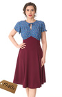 40s Grable Tea Dress - Leaf Print