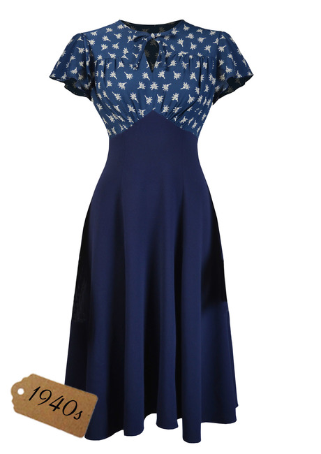 40s Grable Tea Dress - Wish Print