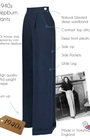40s Hepburn Pleated Trousers - Berry