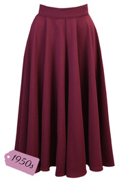 50s Premium Circle Skirt - Berry