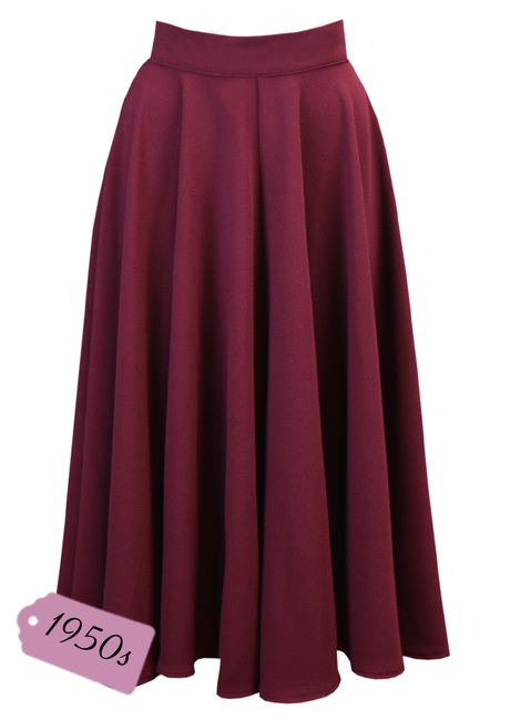 50s Premium Circle Skirt - Berry