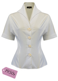 50s Norma Jean Blouse - Ivory