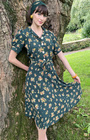 40s Shirt Waister Dress - Forget me not